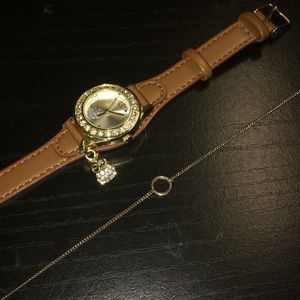 watch and gold choker